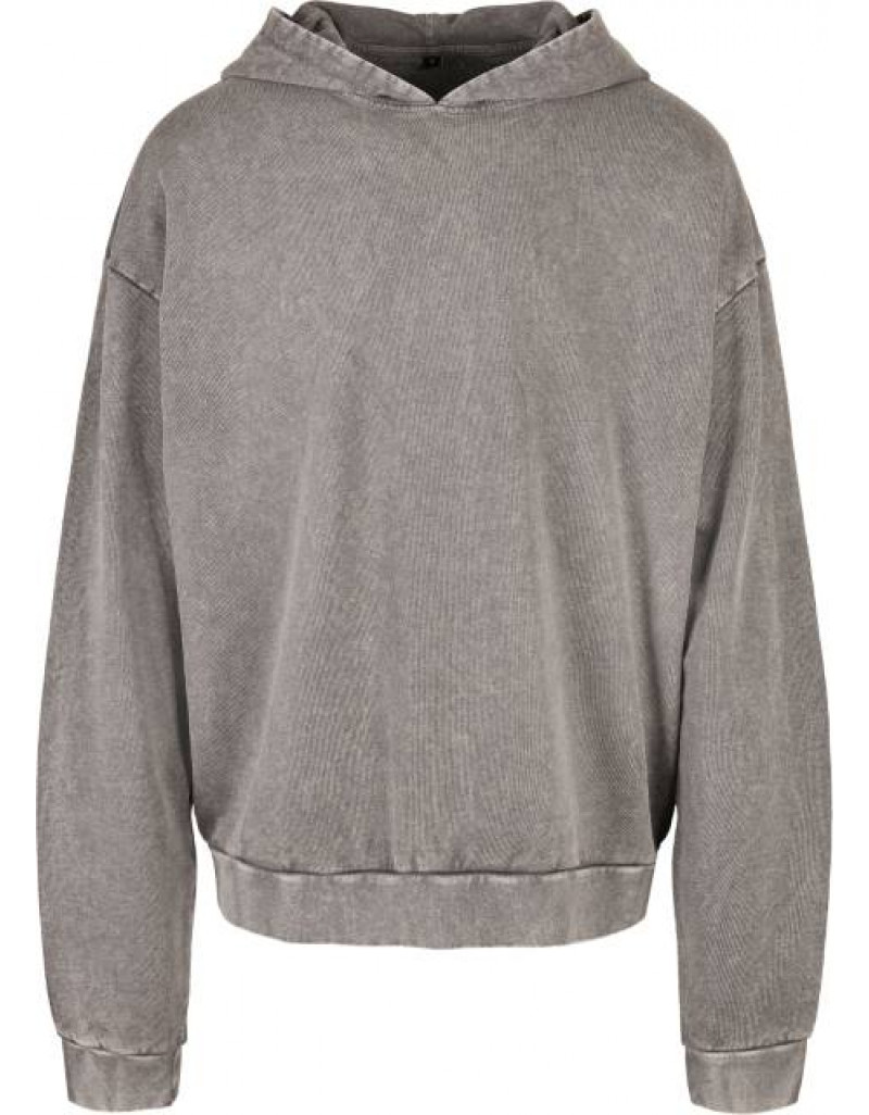 Pulover bărbătesc supradimensionat cu glugă „Acid Wash”